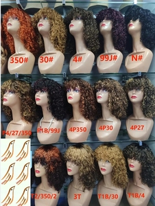 Letsfly 200% Pelucas de Cabello Humano 100% Remy Brasileño con Flequillo Ondulado de 14 Pulgadas, Sin Encaje, Pelucas Bob Rizadas al Por Mayor - Product Image 2