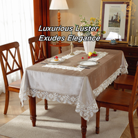 Nappe rectangulaire en velours Dailu, broderie florale en dentelle luxueuse, personnalisable, idéale pour les mariages et événements marrons – Grande Vente