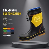 Bottes de travail en caoutchouc imperméables, anti-salissures, semelle antidérapante, bande réfléchissante, logo personnalisé pour l'agriculture, le jardinage, les terrains boueux