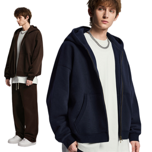 Chaqueta con Capucha para Hombre, Estilo Retro Americano de Alta Gama, Nueva Moda, con Doble Cremallera, Bordada, de Forro Polar Sólido, para Invierno - Product Image 1