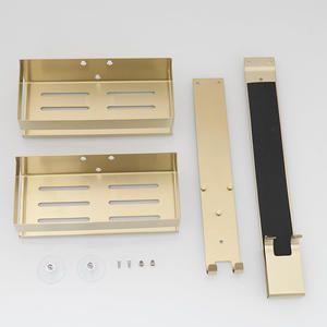 Porte-savon de salle de bain à 2 niveaux Étagère suspendue pour salle de douche Support de porte en verre Panier de ménage Panier de <span class=keywords><strong>rangement</strong></span> pour toilettes Double pour la maison - Product Image 2