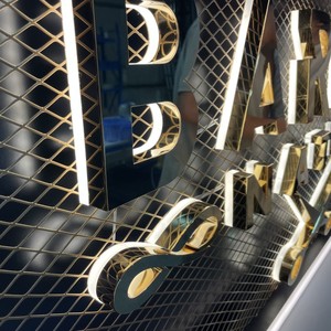Enseigne de salon de coiffure en plein air 3d enseigne de salon de coiffure et logo or led lettres publicité extérieure boîte à lumière - Product Image 4
