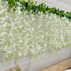 Bandes de fleurs artificielles de glycine 30cm-190cm en plastique et soie, décoration de mariage, style campagnard, style naturel, style minimaliste - Product Image 1