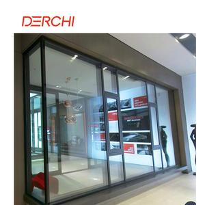 Derchi หน้าต่างบานใหญ่ทำจากพายุเฮอริเคนที่ได้รับความนิยมจากสหรัฐอเมริกากันเสียงและประหยัดพลังงานหน้าต่างอลูมิเนียมบานใหญ่สองชั้น - Product Image 2