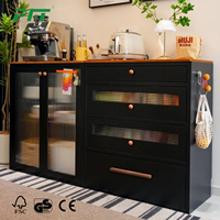 Aparador de Cocina Moderno de Metal con Estantes Ajustables, Mueble de Acero para Despensa, Multifuncional y Ecológico para Comedor