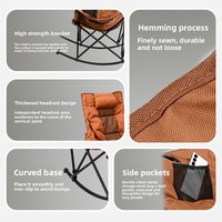 Fauteuil à bascule transfrontalier en tissu Oxford, chaise longue de camping pliable d'extérieur, avec dossier rembourré, multifonctionnel et portable