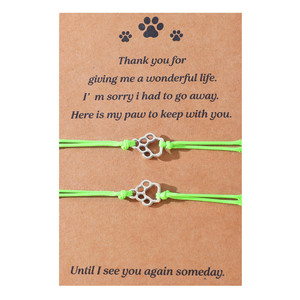 Set di braccialetti con <span class=keywords><strong>zampa</strong></span> di gatto e cane intrecciati a mano gioielli con ciondoli alla moda - Product Image 4