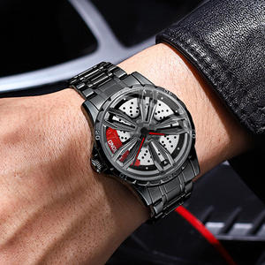 Wheel Dial Niche Design Stainless Steel Quartz Movement Business Style Men's 3D Hollow Rotating Hip-hop <b>Watch</b> - Product Image 3