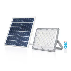 Heshi 50w alüminyum Reflectores Led güneş Ip65 açık bahçe oyun alanı için su geçirmez Solar ampul sel ışıkları
