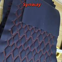 Cuir PVC gaufré 3D à motif diamant avec support tricoté pour textile de maison, sièges de voiture de luxe, usage extérieur imperméable