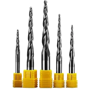 Fresadora de carburo sólido Cnc, cortador de carburo de tungsteno de diámetro, endmill de madera cónica, gran oferta