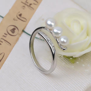 Accessoires DIY faits à la main, bague ouverte en argent S925, ensemble vide à 3 perles pour femme, tailles 4-5-6, modèle Wenchi 17035 Chine - Product Image 3