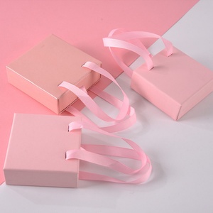 Custom Sliding Drawers Luxury Ring Packaging Paper Gift <b>Box</b> with Handle for <b>Earring</b> Jewelry Package with logo - Product Image 5