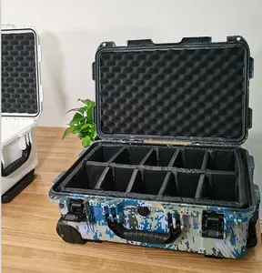 IP67 PP Trolley Wheel Plastic Equipment Hard Case With Padded Dividers