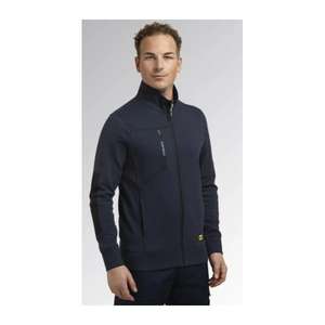 DIADORA UTILITY-702,178755-60062/M Light interlock sudadera clásica azul marino con cremallera completa con inserciones laterales negras en las mangas - Product Image 2