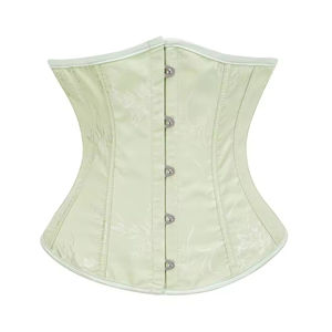 Corsé de satén blanco, transpirable, con varillas de acero, de torso corto, para entrenamiento de cintura, para damas de honor, estilo <span class=keywords><strong>waspie</strong></span>. - Product Image 2