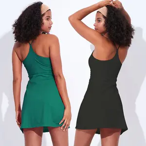 Hot selling fashion sportswear one piece 2 in 1 golf volleyball mini tennis dress quick dry women tennis dress with shorts