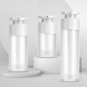 Flacon pompe airless en plastique pour sérum et lotion cosmétique, joli flacon rond crème 30ml 50ml 15ml pour emballage de sérum facial - Product Image 3