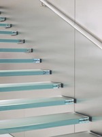 Escalier flottant de luxe Prima Light, en verre trempé anti-chute, assemblé par boulons, pour espaces ouverts haut de gamme
