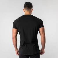Slim Fit été hommes noir 95% coton 5% élastique Scoop bas palangre Gym t-shirt Hip Hop hommes grand t-shirt