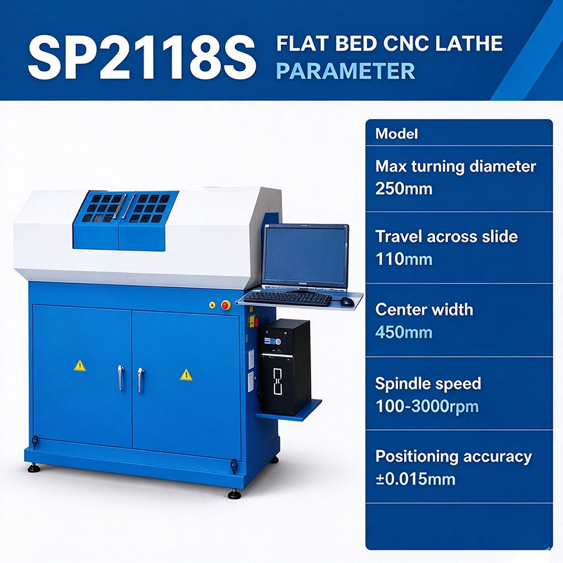 China Metal Cnc Lathe Machine 250mm Industrial Medium Duty SP2118S High ...