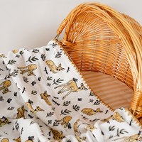 Couverture Bébé Personnalisée OEM en Crêpe de Mousseline 100% Coton Multi-Couches Certifiée GOTS OEKO-TEX, Vente en Gros, Marque Privée, Couverture d'Emmaillotage et Couette pour Nouveau-né