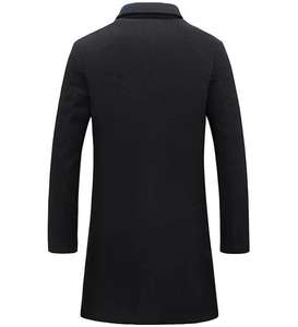 Manteau en laine <span class=keywords><strong>mi</strong></span>-long pour <span class=keywords><strong>homme</strong></span>, manteau d'hiver pour <span class=keywords><strong>homme</strong></span> à simple boutonnage, veste coupe-vent unie pour <span class=keywords><strong>homme</strong></span> - Product Image 3