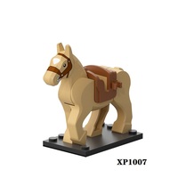 XP1007-XP1016 Figurine de cavalier médiéval vintage avec cheval, mini-blocs de construction, jouet éducatif en plastique, vente en gros