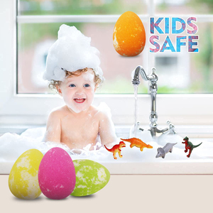 Bombes de bain moussantes de haute qualité, relaxation, huile essentielle premium, naturelle, biologique, végétalienne, mignonnes, en forme d'œuf de dinosaure, avec des jouets à l'intérieur - Product Image 4