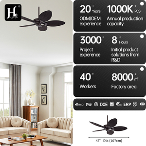 High quality 5-pcs ABS plastic blade outdoor decorative <b>ceiling</b> fan with rattan DC motor - Product Image 4