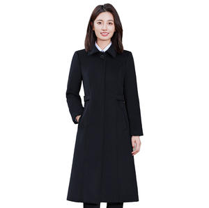 高品質ブラックコートプロフェッショナルウィンドブレーカーセット秋冬銀行営業部ホテル管理オーバーコートユニセックスキープ - Product Image 4