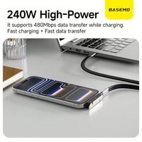 Base de Carga Rápida 2 en 1 de Última Tendencia con Puerto USB-C Plegable de 240W, Adaptador de Cargador de Teléfono Desmontable Multiángulo para Escritorio