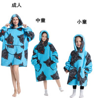 Nouvelle couverture paresseuse à capuche euro-américaine extra épaisse TV couverture paresseux pull pyjama à capuche imprimé coloré doux confortable canapé couverture