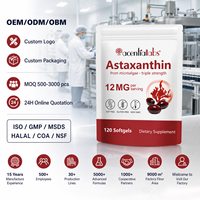 Acentiallabs Gélules d'astaxanthine personnalisées 12 mg par portion Antioxydant naturel Santé de la peau Soins des articulations et des muscles Compléments alimentaires