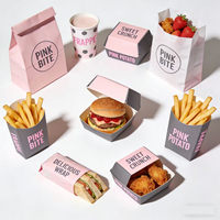 Boîtes d'emballage pour plats à emporter en gros d'usine, personnalisées pour hamburgers, frites, popcorn, nuggets de poulet, poulet frit