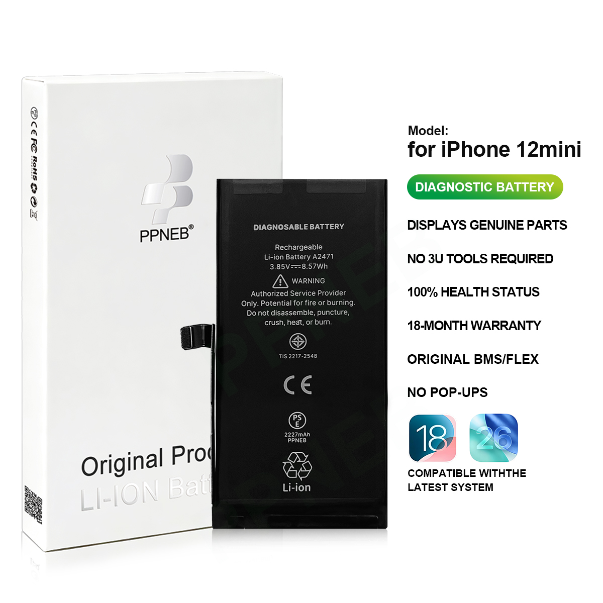 Para batería de iPhone 12 mini