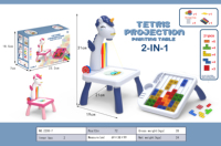 Tableau de dessin projecteur 2-en-1 avec tuiles magnétiques pour enfants de 4 à 6 ans, puzzle licorne effaçable, jouets en vrac