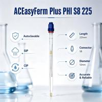 Capteur de pH en verre compatible OEM/ODM ACITEK S8 PG13.5, longueur 225 mm, plage de pH 0-14, électrode à double jonction pour la qualité de l'eau