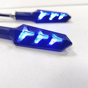 Motorcycle Turn Signal Light LED Herringbone Style Sequential Y-Shaped 3 Lens Side Retrofit Upgrade ABS <b>Material</b> - Product Image 2