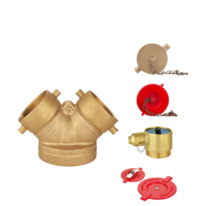 Connexions siamoises de lutte contre l'incendie avec clapet pivotant, laiton durable et chrome poli, 4 "X2 1/2" X2 1/2 "Str., 300PSI - Product Image 3