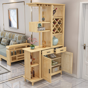 Nordic Style Living Room Partition <b>Cabinet</b> Solid Wood Wine <b>Storage</b> Multifunctional Entryway Divider <b>Cabinet</b> - Product Image 3