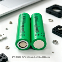   Cellules de batterie rechargeables 18650 2500mAh 25P Lithium-ion 18650 3.6V pour souffleuses à neige électriques