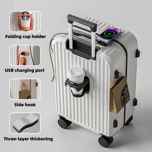 Nouvelle <span class=keywords><strong>valise</strong></span> à roulettes légère et portable de 20 pouces, imperméable, avec mot de passe, couleur contrastée, robuste, durable, poignée souple, roulettes - Product Image 4