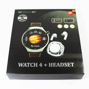 Set de Regalo 4 en 1 de <span class=keywords><strong>Smartwatch</strong></span> D21 con Auriculares Bluetooth Air39, Reloj Inteligente de Esfera Redonda, Montre Connecte 2 en 1 con Auriculares TWS - Product Image 3