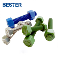 AISI 4140 Acier allié ASME B16.5 Résistance à la corrosion Revêtement plaqué PTFE Boulons pour bride