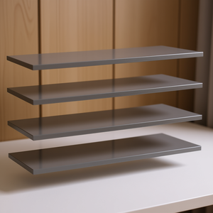 4 panneaux de bibliothèque en bois d'ingénierie gris brillant 39,4x15,7x0,6 cm, unités d'étagères murales de rangement - Product Image 2