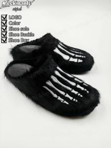 2026 Pantoufles personnalisées en peluche, mules douces en fourrure avec broderie, sandales chaudes et tendance pour homme - Product Image 3