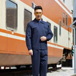 Double-duck Durable Mechanic Safety Cotton Breathable Construction Workwear Working Uniform Coverall Suit Set - Product Image 3