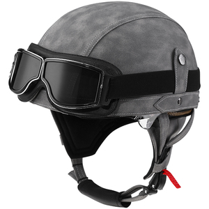 Casco Retro Certificado KCO HXC 3C, Media Cara, para Hombre y Mujer, Todas las Temporadas, para Motocicleta, Scooter, EV, Material ABS, Forro Interior de Algodón - Product Image 3