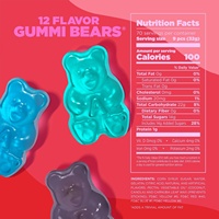 Recette Albanaise de Renommée Mondiale 12 Saveurs Fruitées Texture la Plus Douce et la Plus Moelleuse Multicolore Bonbons Gélifiés Préférés des Américains